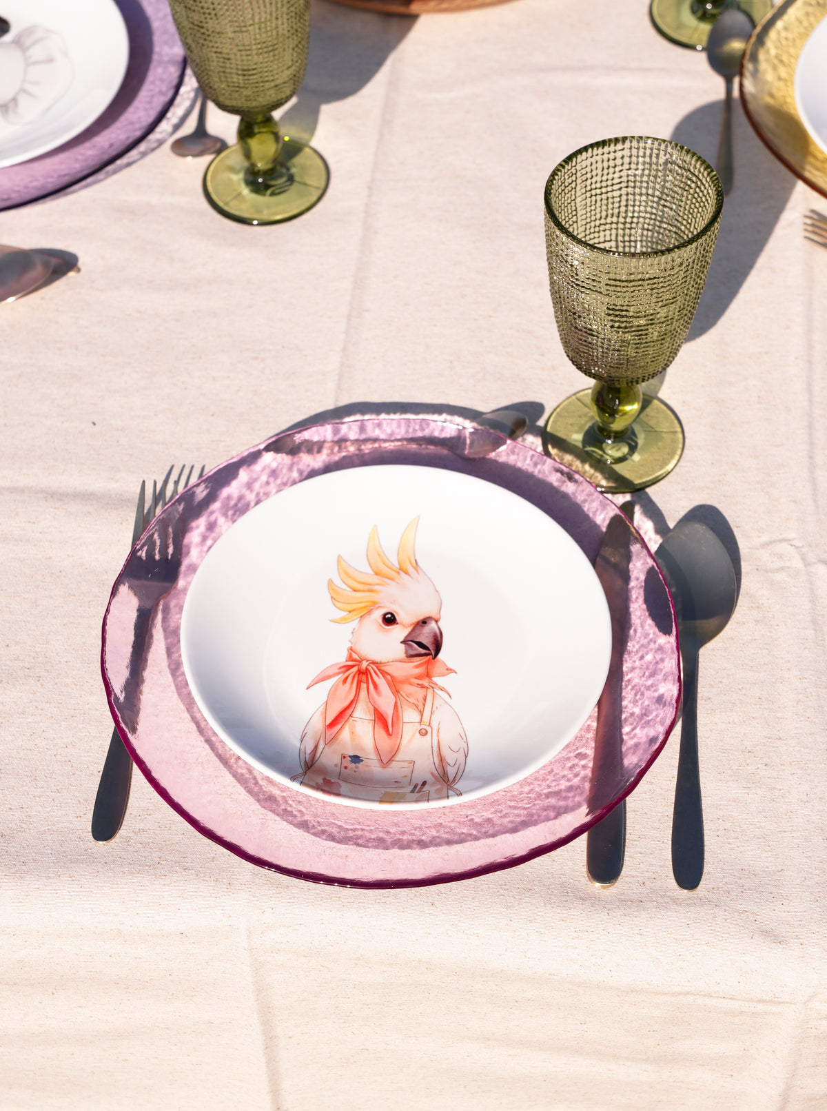 Plato llano de cristal