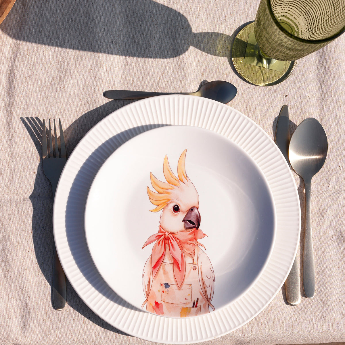 Plato porcelana cacatua